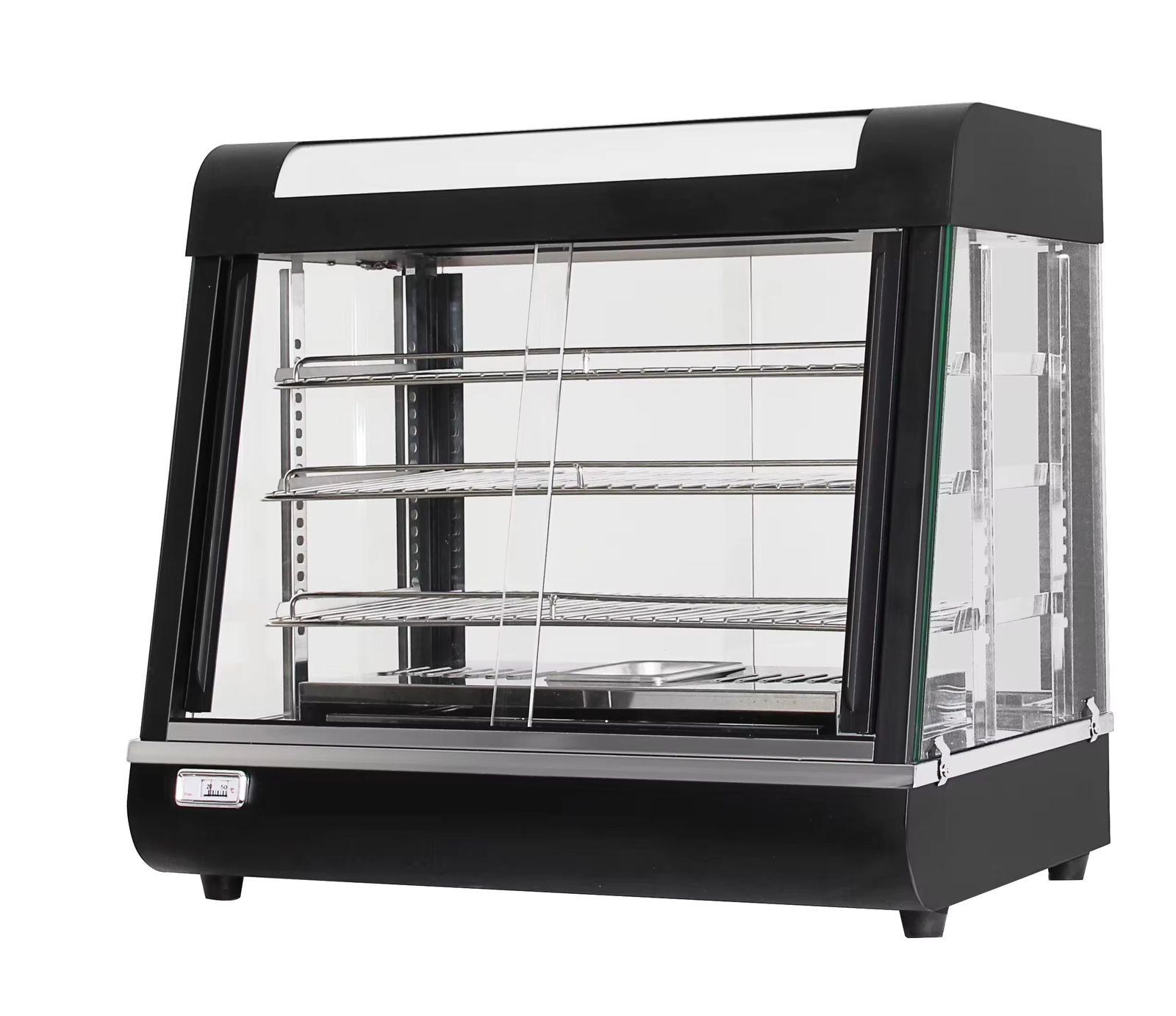 VITRINA CALIENTA DE LUJO DISEÑO NEGRO DOBLE APERTURA 90cm