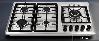 Estufa empotrable a gas IML QA-5A de cinco quemadores en acero inoxidable