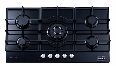 Estufa Empotrable Nisato de 36” con 5 Quemadores – Vidrio Negro