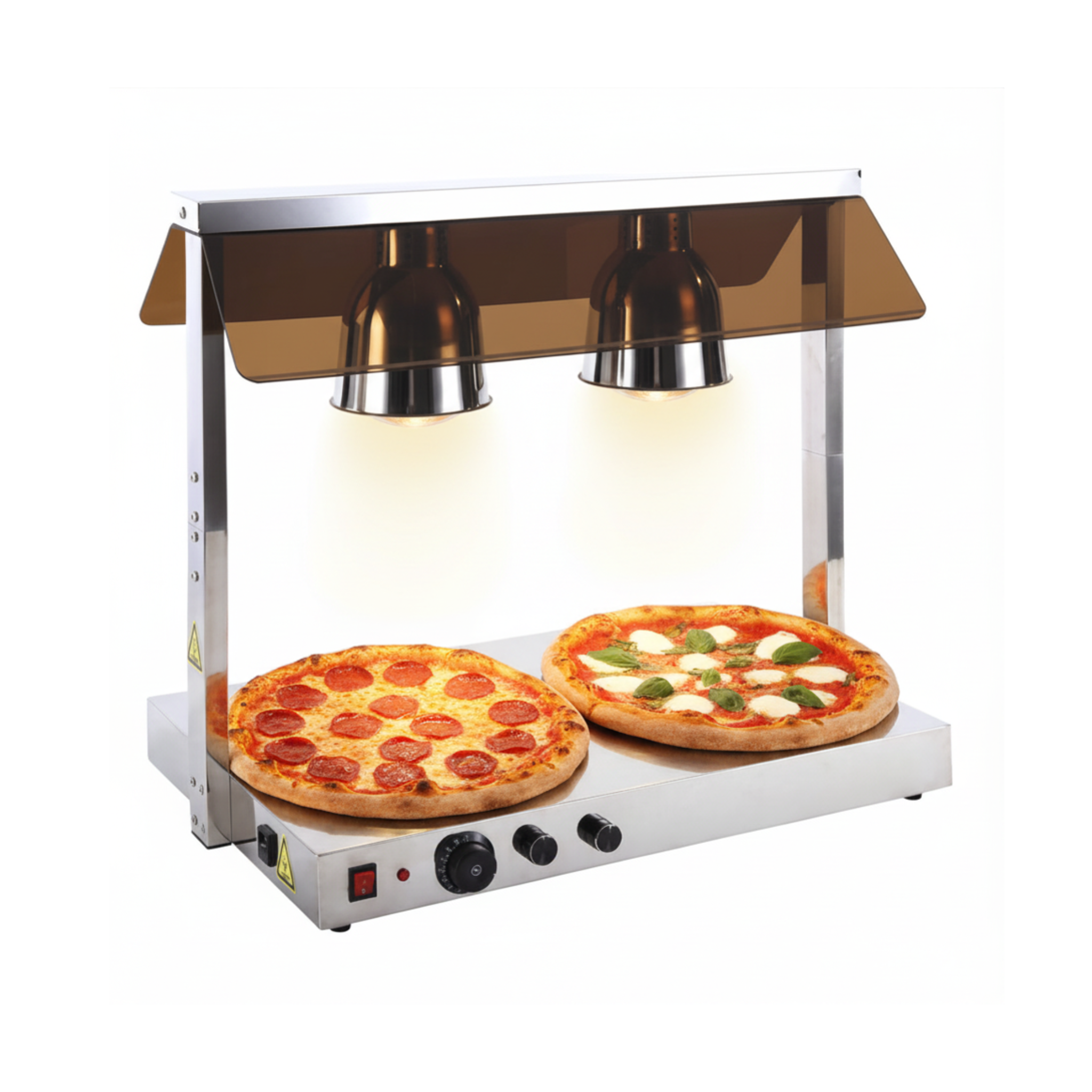 Lampara de Calor para Alimento de Mesa 2 Cabezal con Base AK10201