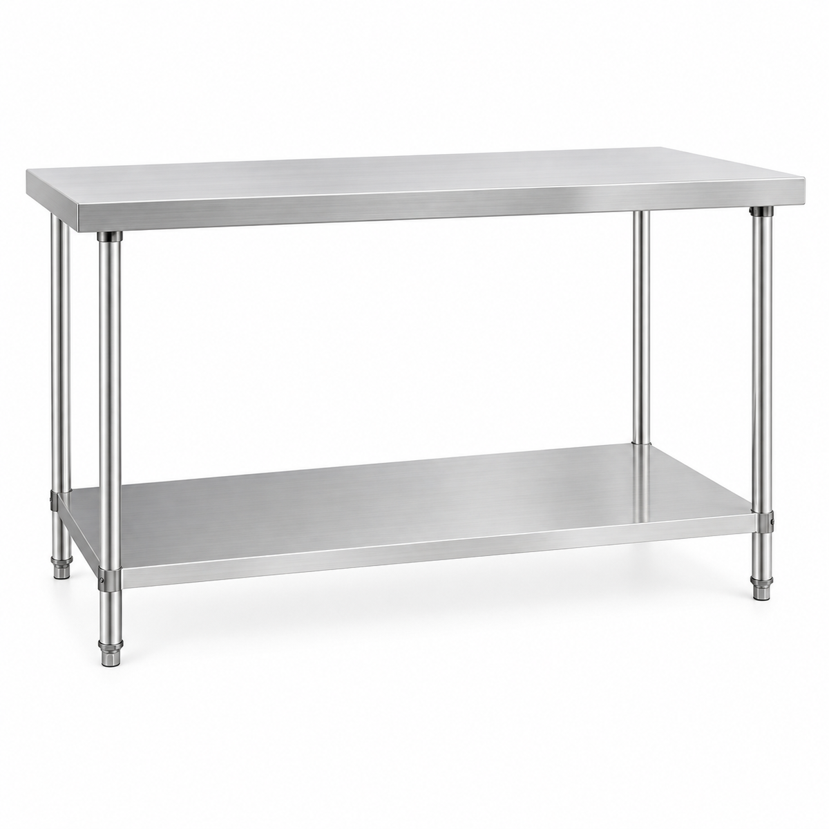 Mesa de Trabajo de Acero Inoxidable con Entrepaño – Varios Tamaños