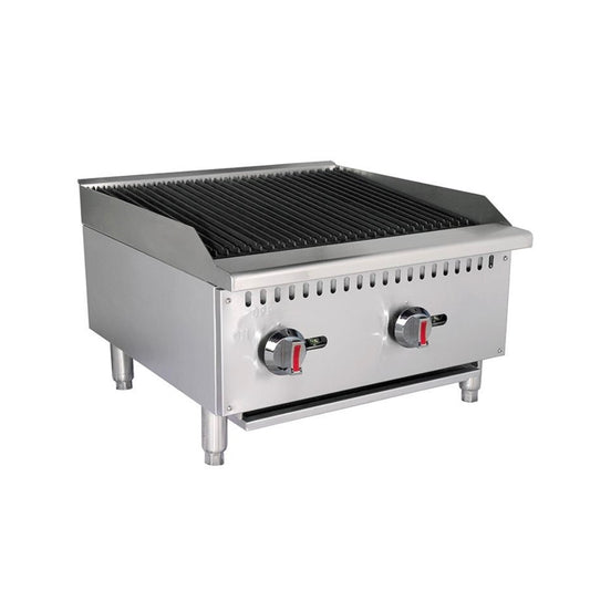 Parrilla Industrial 24" 60cm de 2 Quemadores
