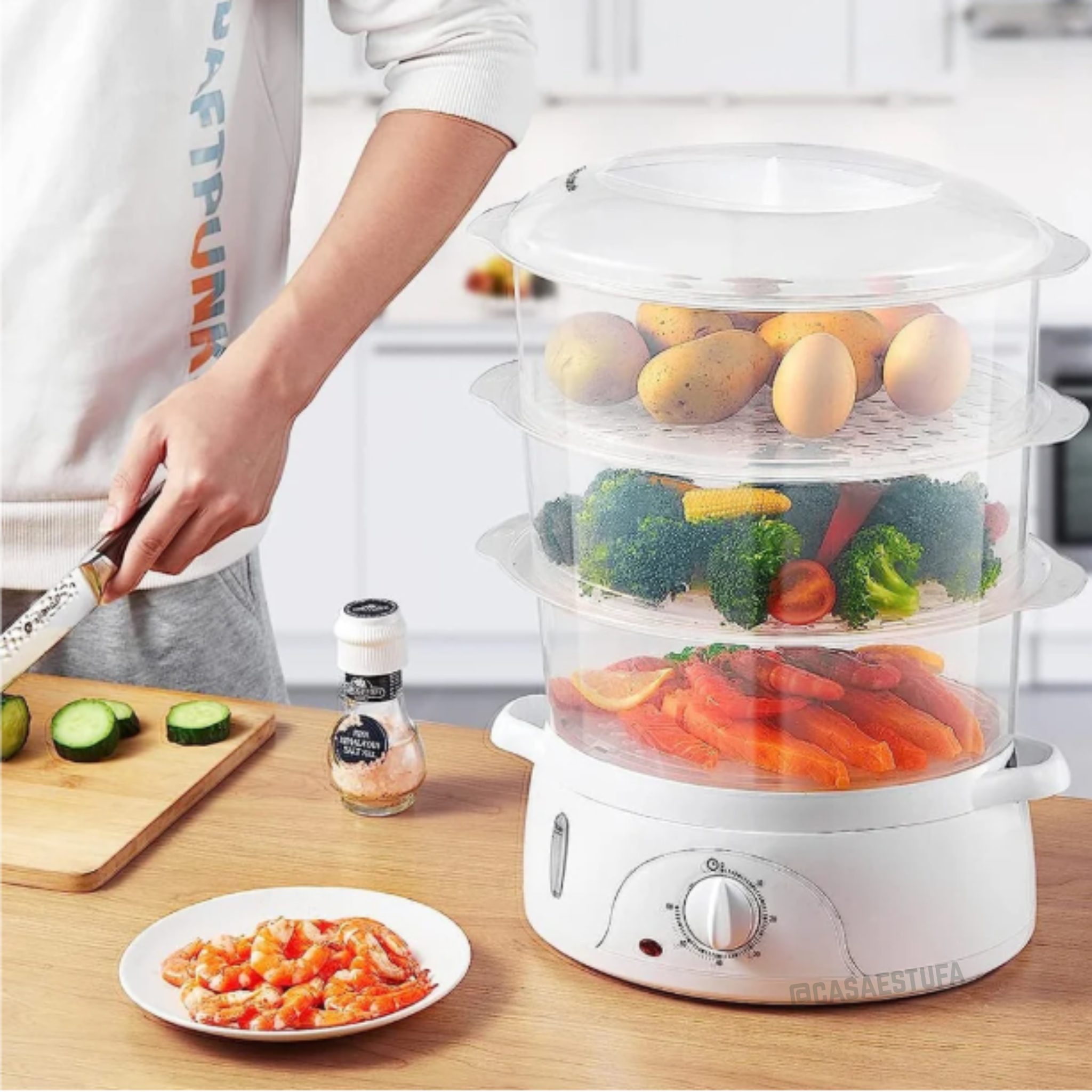 Vaporera Eléctrica para Alimentos
