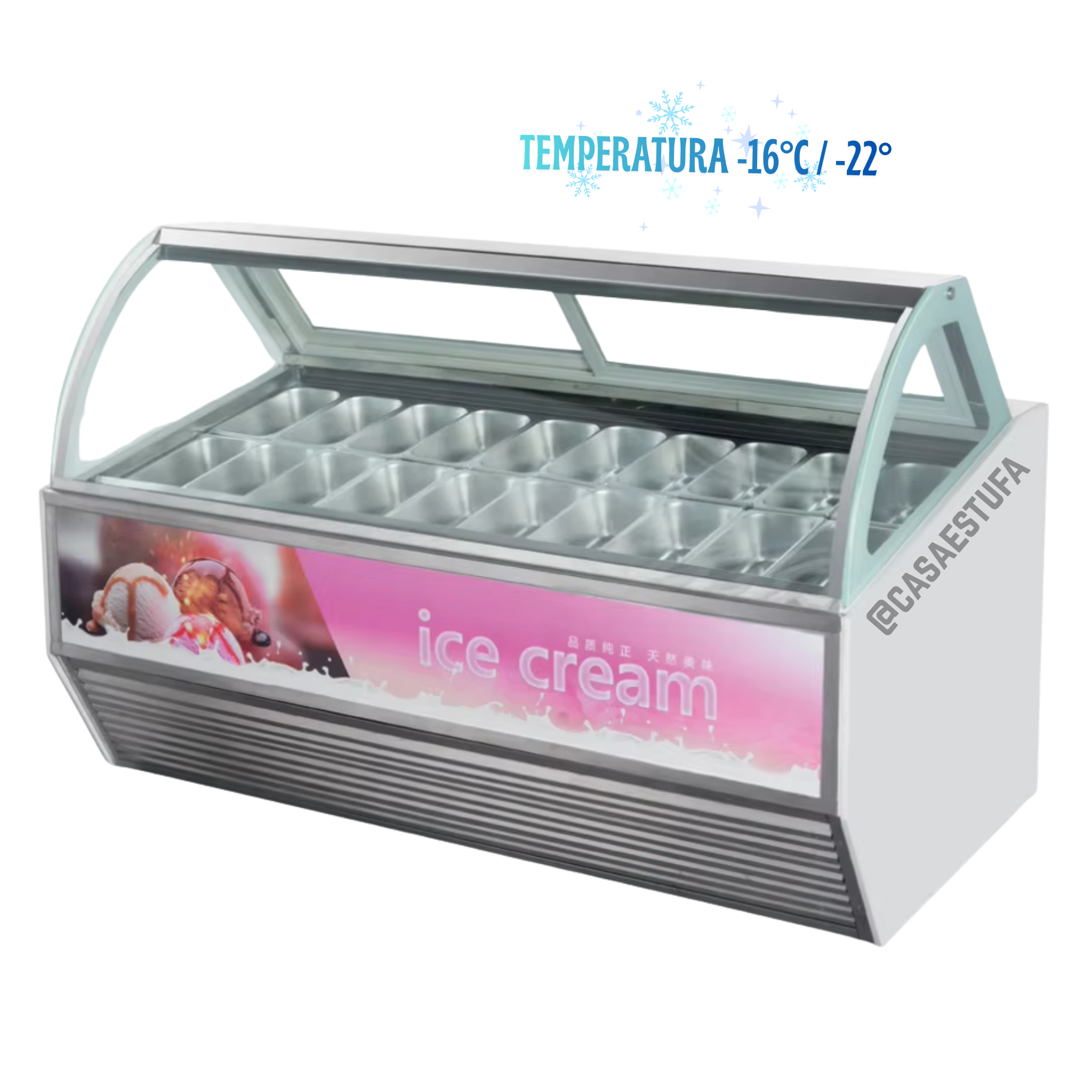 Vitrina para Helados 16 Bandejas 110V
