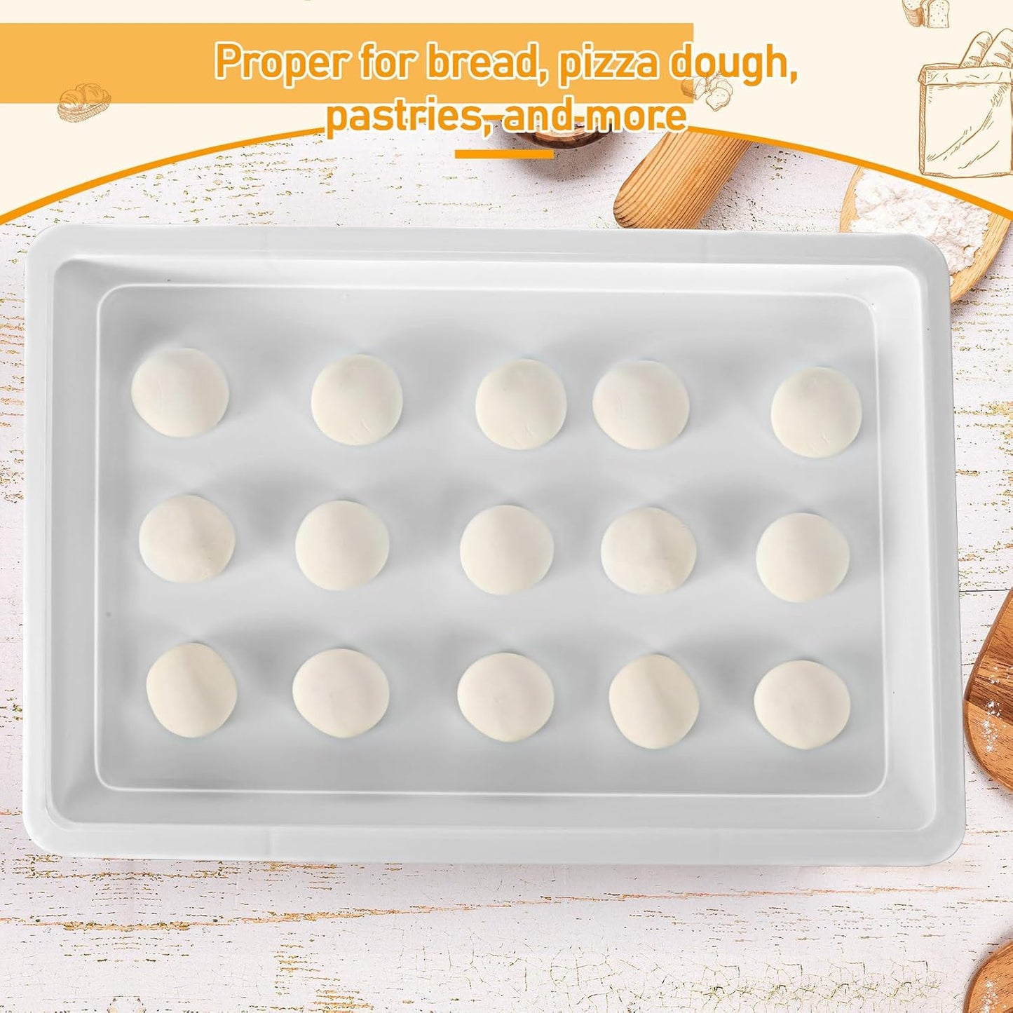 Bandeja para Fermentar Masa de Pizza 18x26x3in