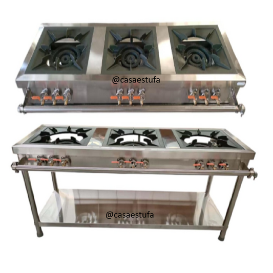 Estufa Industrial de 3 quemadores HEAVYDUTY en Acero Inoxidable