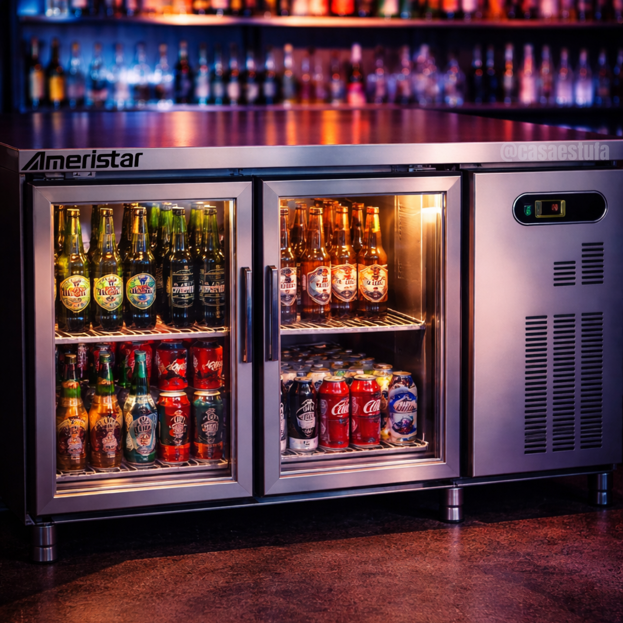 Mesa Refrigerada Vitrina Bar 2 Puertas 110V