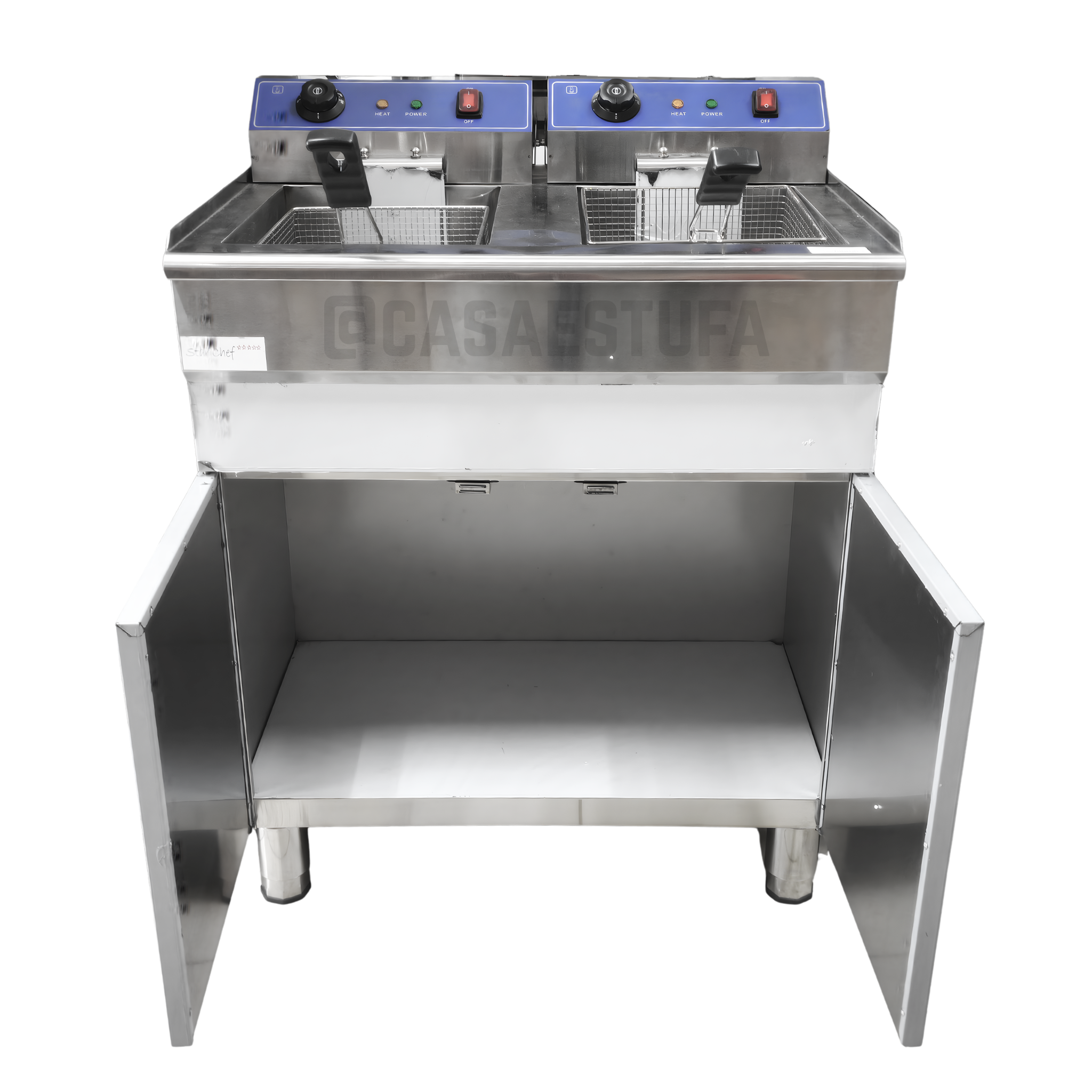 Freidora Doble Eléctrica con Gaveta 220V