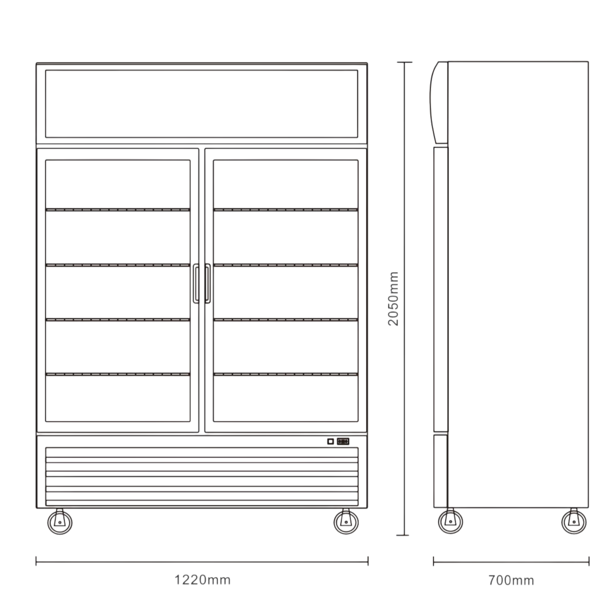 Nevera Exhibidora 2 Puertas Vidrio Ventilada UC1220 110V AMERISTAR