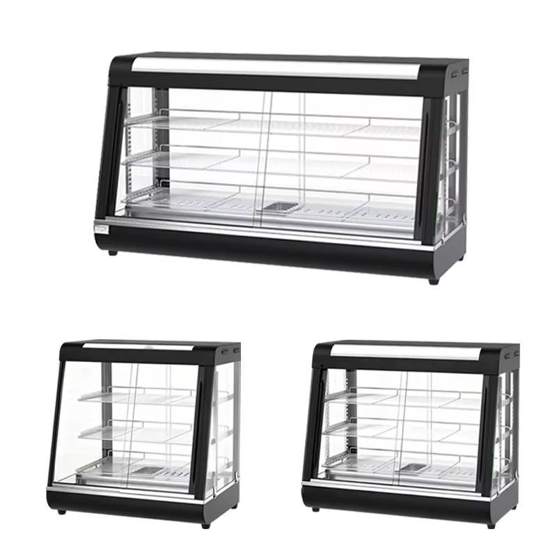 VITRINA CALIENTA DE LUJO  DISEÑO NEGRO DOBLE APERTURA 90cm
