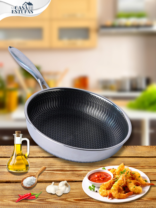 Sarten Antiadherente HONEYCOMB Acero Inoxidable con Mango