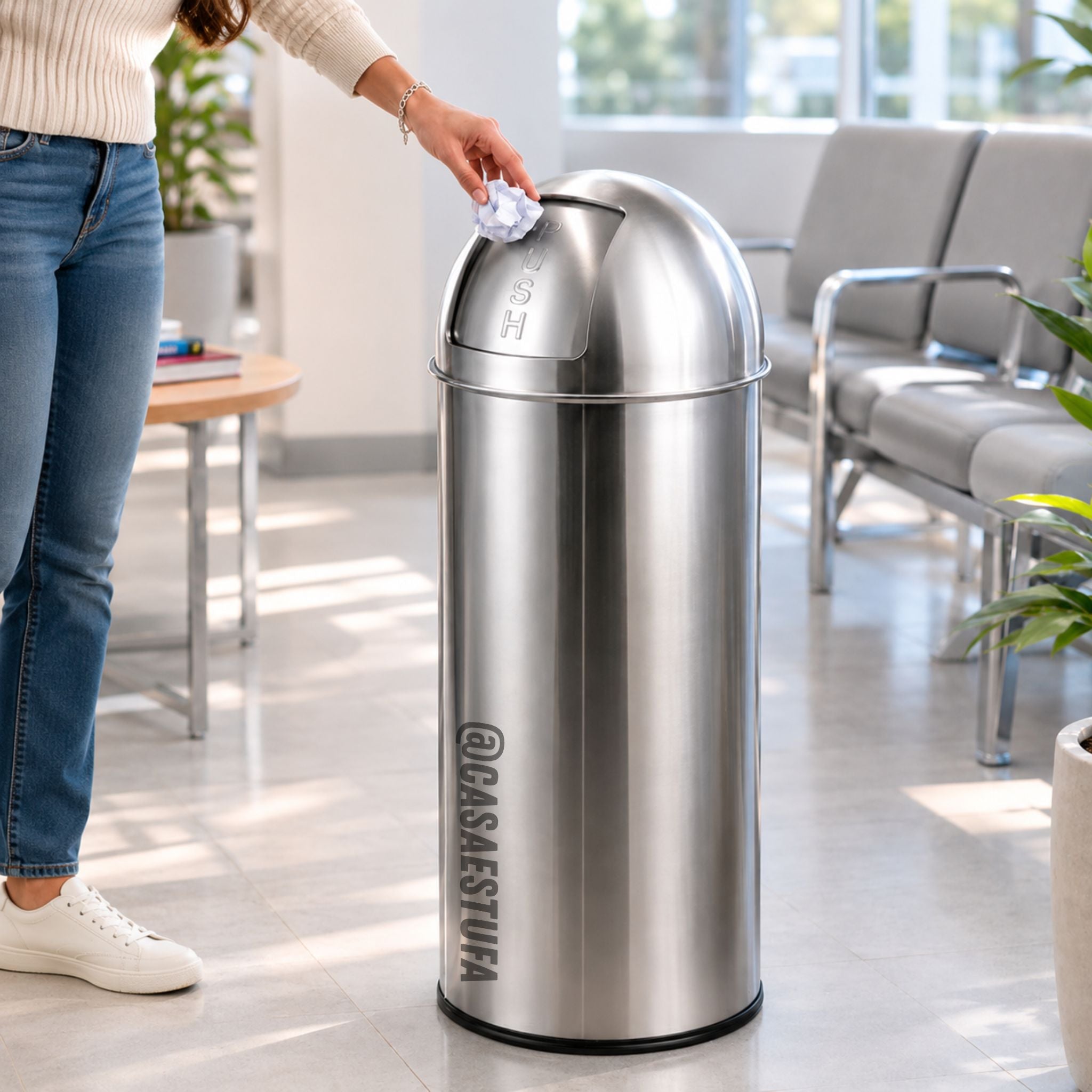 Basurero de Acero Eagle con Tapa Basculante – 35 L y 70 L
