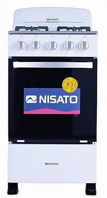 Estufa Nisato Blanca de 20” con 4 Quemadores y Horno