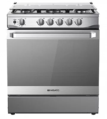 Estufa Nisato de 5 Quemadores con Horno y Air Fryer de 30″
