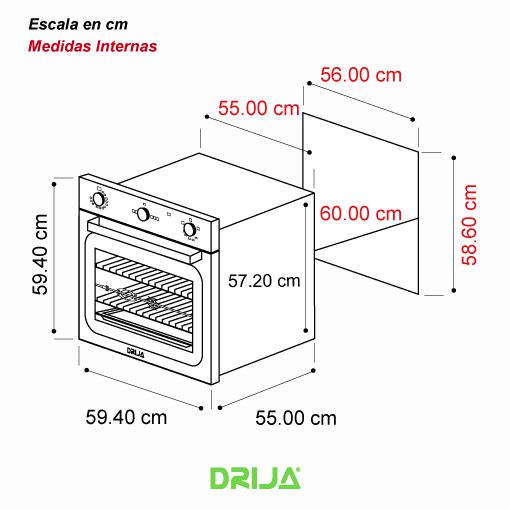 Horno Europa Gas Grill 60cm