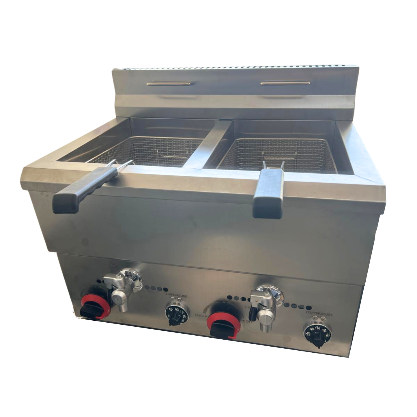 Freidora Doble a Gas con Termostato