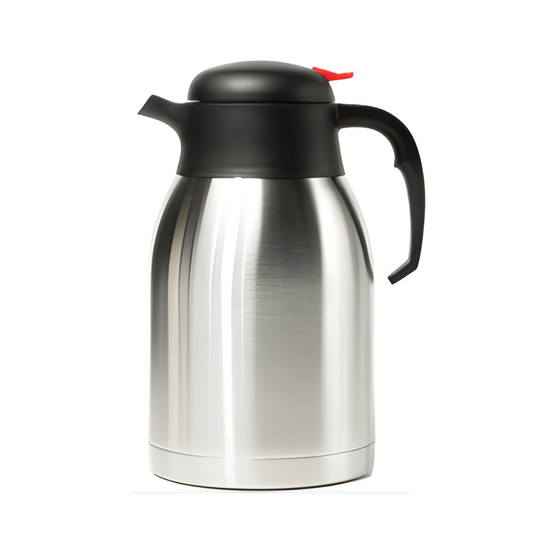 Jarra Termica Baja de Acero Inoxidable con Tapa Negra