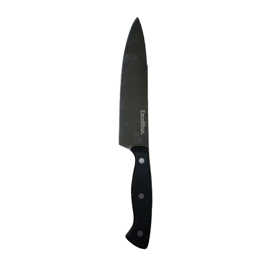 Cuchillo Cocinero 8" con Mango Negro Excalibur