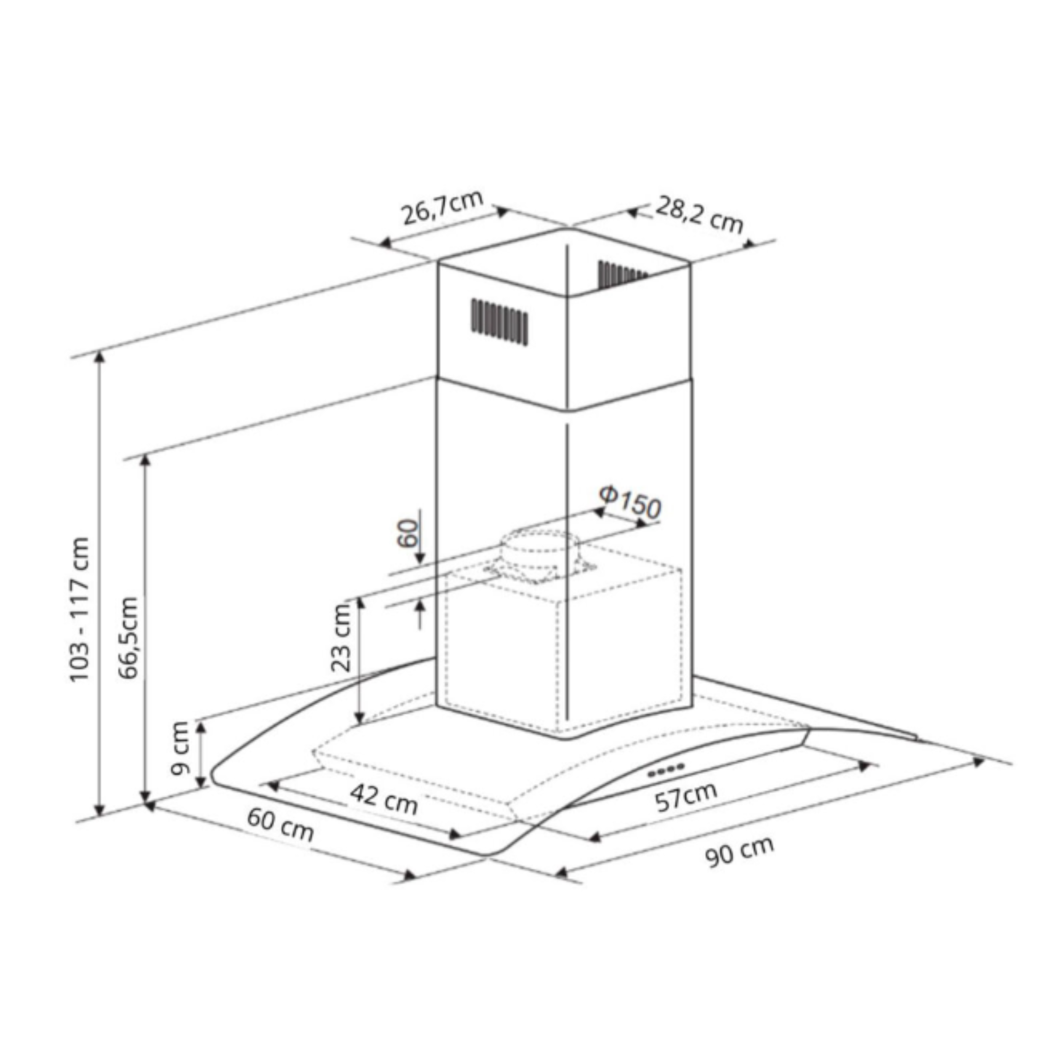Extractor Prisma Isla Touch 90 (Por Pedido)