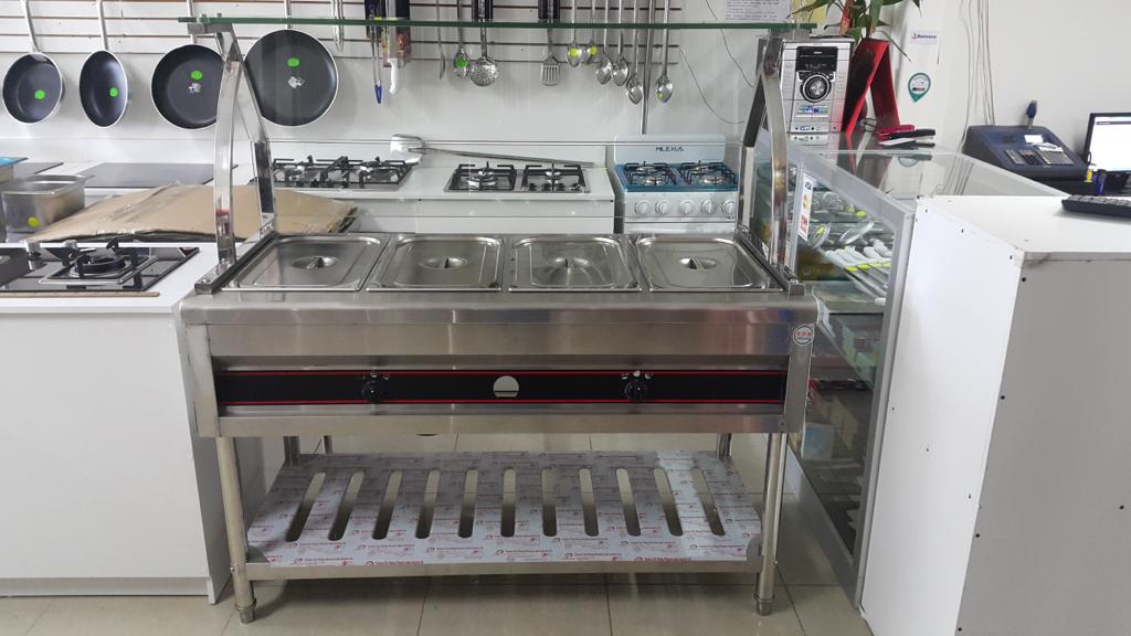 Baño María a Gas con Estructura en Acero Inoxidable y Vidrio diseño de lujo