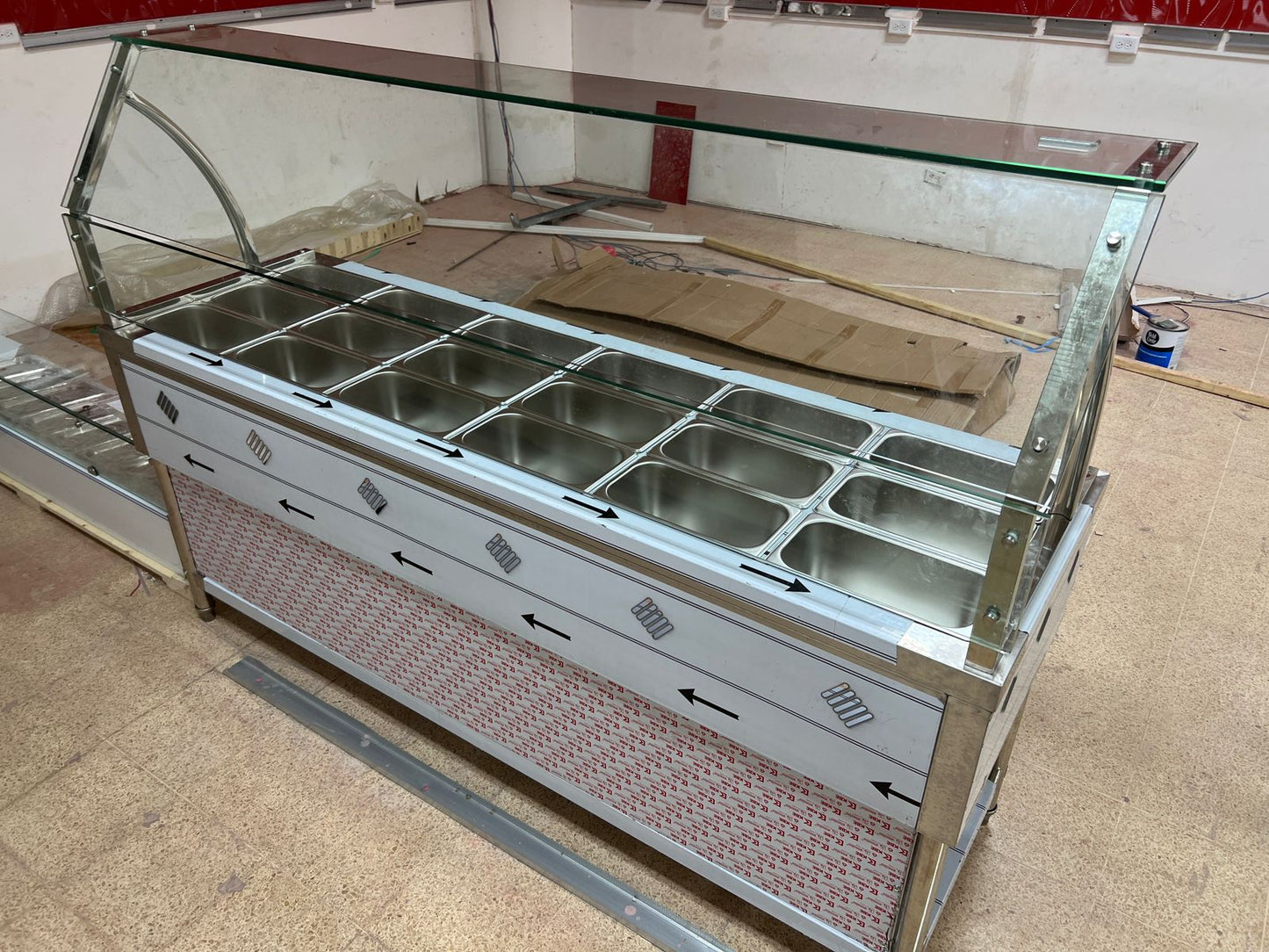 Baño María a Gas con Estructura en Acero Inoxidable y Vidrio diseño de lujo